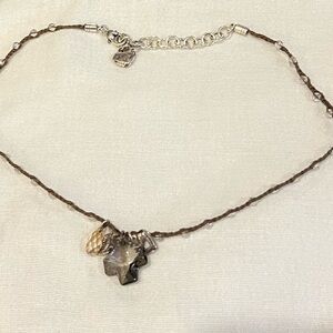 Brighton Silver and Brown Charm Necklace, Bracelet and Earrings
